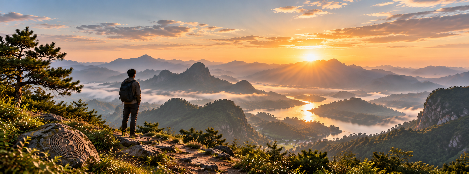 Mountain path at sunrise symbolizing the Day Master in Bazi and a journey of self-development