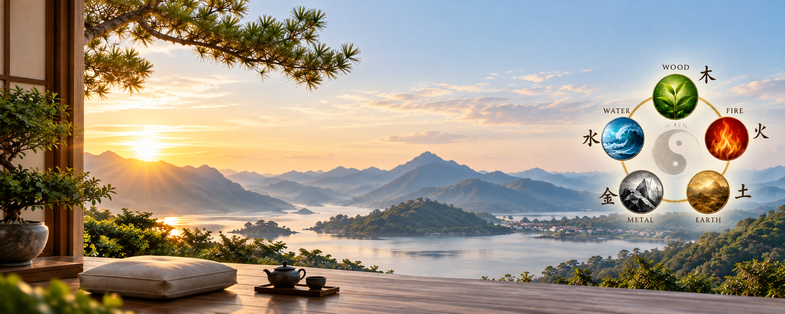 The Five Elements of Wood, Fire, Earth, Metal and Water connecting Bazi and Feng Shui.