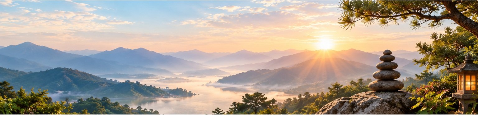 Serene mountain and lake landscape representing Bazi and Feng Shui
